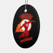 werfender Discus ist meine Supermacht Keramikornament (Links)