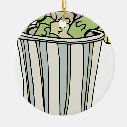 Werfender Geld-wegCartoon Keramik Ornament (Vorne)