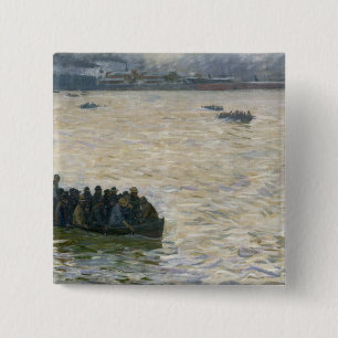 Werft-Arbeitskräfte, die Zuhause auf der Elbe Button