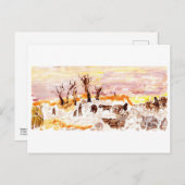 Werft, rosa Himmelskarte Postkarte (Vorne/Hinten)