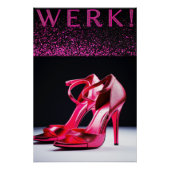 "WERK!" Feminine Art Statement Poster (Vorderseite)