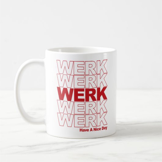 Werk Red Typografie Kaffeetasse (Links)