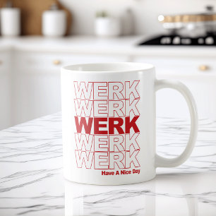 Werk Red Typografie Kaffeetasse