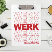 WERK Red Typografie Klemmbrett
