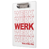 WERK Red Typografie Klemmbrett (Links)