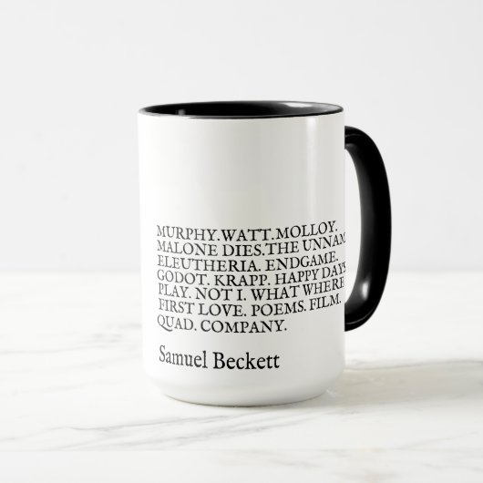 Werk Samuel Beckett zerteilt Tasse (VorderseiteRechts)