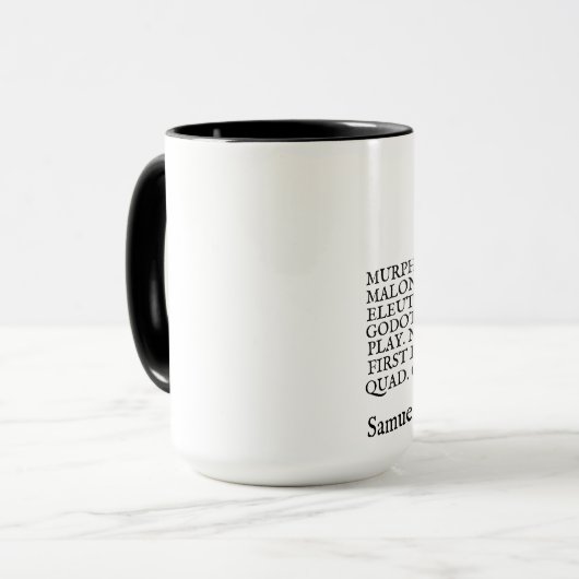 Werk Samuel Beckett zerteilt Tasse (Vorderseite Links)