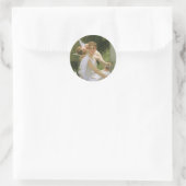 Werk unterbrochen von Bouguereau, Angel Portrait Runder Aufkleber (Tasche)