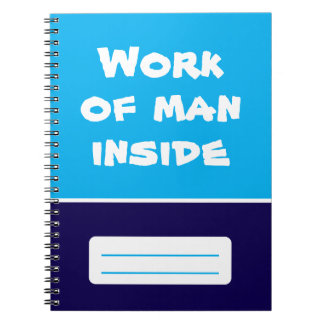 Werk von Man Inside Spiral Notebook Notizblock