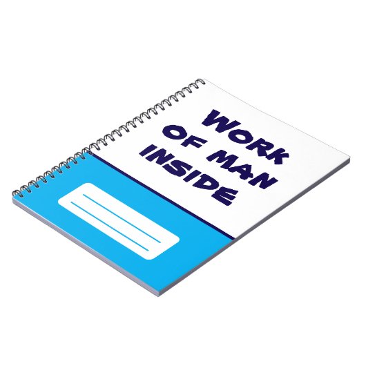 Werk von Man Inside Spiral Notebook Notizblock (Linke Seite)