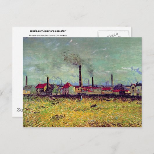 Werke in Asnières, Vincent van Gogh Postkarte (Vorne/Hinten)