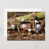 Werkende Fubby's in hun houtzagerij. Postkarte (Vorne/Hinten)