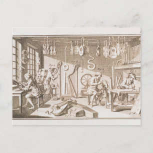 Werkstatt des Instrumentenmachers, Detail aus Plat Postkarte