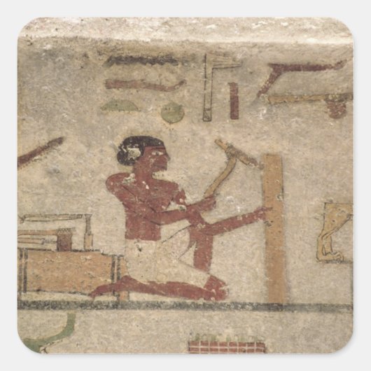 Werkstatt des Zimmermanns Quadratischer Aufkleber (Vorderseite)