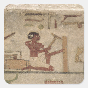 Werkstatt des Zimmermanns Quadratischer Aufkleber