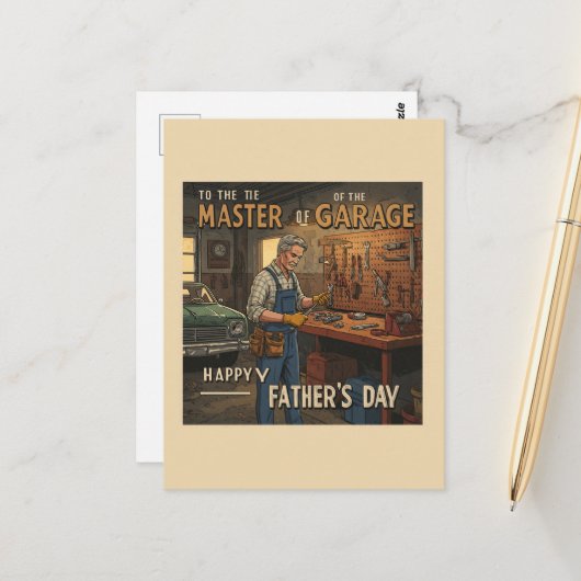 Werkstatt für den Vatertag Postkarte (Vorderseite/Rückseite Beispiel)