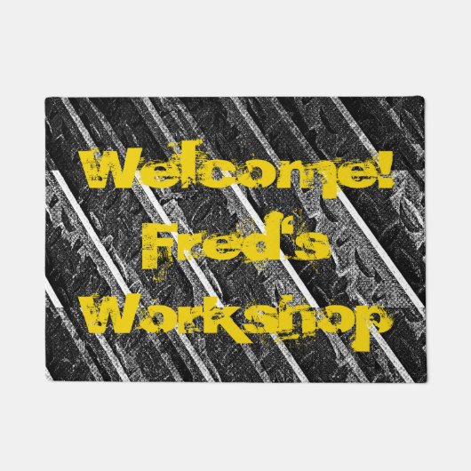 Werkstatt-Garagen-Mann-Höhlen-industrielle Fußmatte (Vorderseite)
