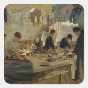 Werkstatt in Trouville, 1888 Quadratischer Aufkleber