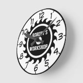 Werkstatt oder Höhle gesägt Image Wall Clock Runde Wanduhr (Winkel)