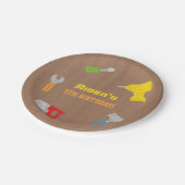 Werkstattboys Geburtstagspartienlieferungen Pappteller (Schrägansicht)