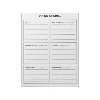 Werkstattnotizen Holzbearbeitung & DIY-Organisatio Notizblock