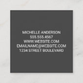 Werkstoff | Pflanze Doodle Muster Quadratische Visitenkarte (Rückseite)