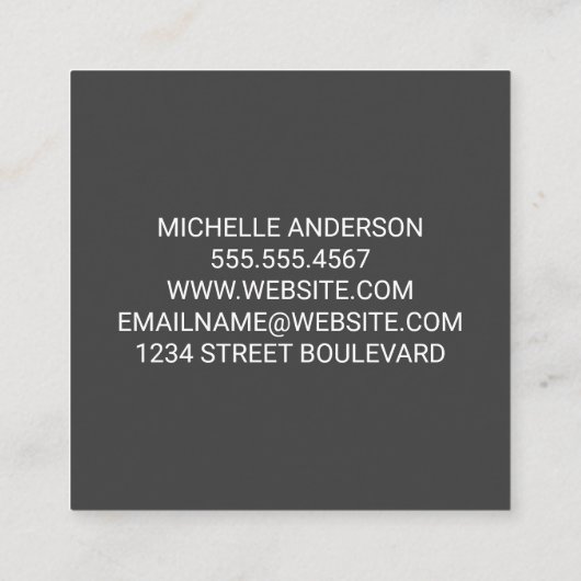 Werkstoff | Pflanze Doodle Muster Quadratische Visitenkarte (Rückseite)