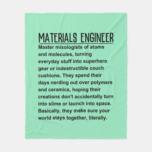 Werkstoffingenieur Fleecedecke (Vorderseite)