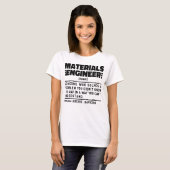 Werkstoffingenieur Noun Cool Engineering-Mitarbeit T-Shirt (Vorne ganz)