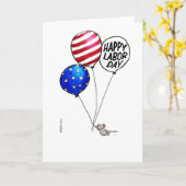 Werktag - Fliegenmaus mit Ballonen Karte (Gelbe Blume)