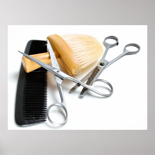 Werkzeug für alte Friseure Poster (Vorne)