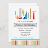 Werkzeug-Geburtstags-Party Einladung (Vorne/Hinten)