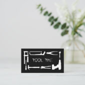 Werkzeug-Heimwerker-Bau Schwarz-weiß Visitenkarte (Stehend Vorderseite)