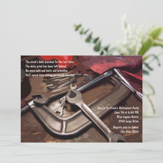 Werkzeug-männliche Einladung (Stehend Vorderseite)