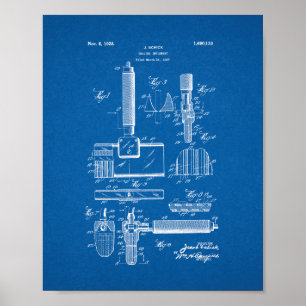 Werkzeug-Patent rasieren - Plan Poster