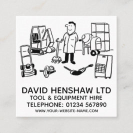 Werkzeug- und Ausrüstungsvermietung Quadratische Visitenkarte