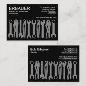 Werkzeuge des Handels (Chubby) - Grau auf Schwarz Visitenkarte (Vorne/Hinten)