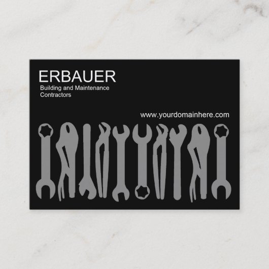 Werkzeuge des Handels (Chubby v2) - Schwarz Visitenkarte (Vorderseite)