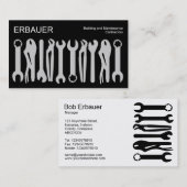 Werkzeuge des Handels - Grau auf Schwarz Visitenkarte (Vorne/Hinten)