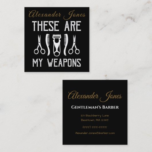 Werkzeuge des Handels personalisieren Quadratische Visitenkarte (Vorne/Hinten)