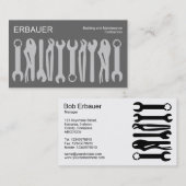 Werkzeuge des Handels - Schattierungen von Grau Visitenkarte (Vorne/Hinten)