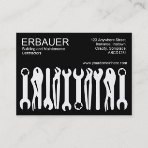 Werkzeuge des Handels - Weiß auf Schwarz (Gold) Visitenkarte