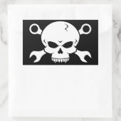 Werkzeuge des Schädel-"n" - schrauben Sie Piraten Rechteckiger Aufkleber (Tasche)