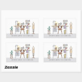 Werkzeuge des Schneiders Seamstress Rechteckiger Aufkleber (Blatt)