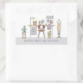 Werkzeuge des Schneiders Seamstress Rechteckiger Aufkleber (Tasche)