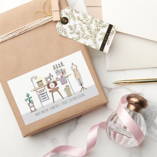 Werkzeuge des Schneiders Seamstress Rechteckiger Aufkleber (Schenken)