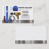 Werkzeuge für Bauarbeiter | Projektleiter Visitenkarte (Vorne/Hinten)