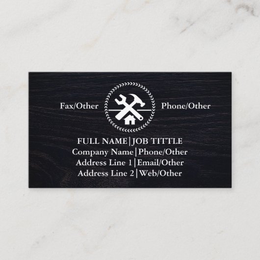 Werkzeuge für beruflich-Builder-Tischlerwerkzeuge Visitenkarte (Vorderseite)