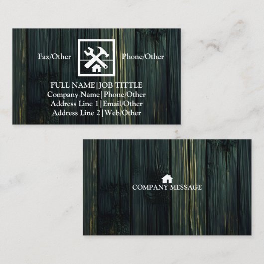 Werkzeuge für beruflich-Builder-Tischlerwerkzeuge Visitenkarte (Vorne/Hinten)