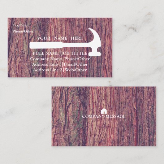 Werkzeuge für beruflich-Builder-Tischlerwerkzeuge Visitenkarte (Vorne/Hinten)